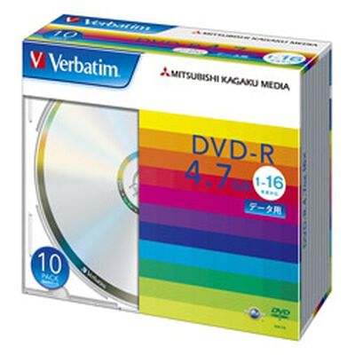 DVD-R 4.7GB PCデータ用 16倍速対応 10枚スリムケース入り シルバーディスク