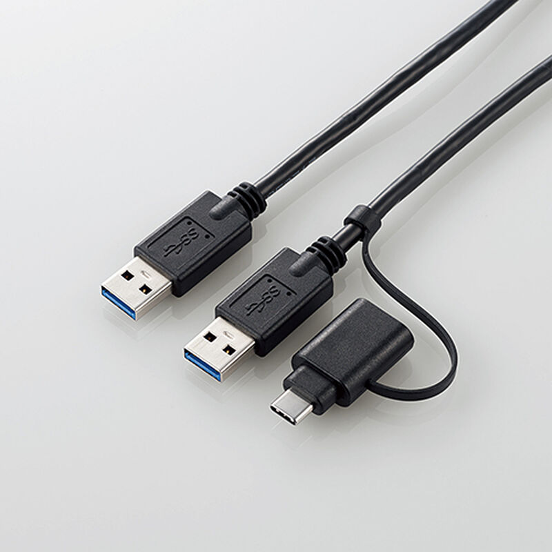 データ移行ケーブル/USB3.0/Windows-Mac対応/Type-Cアダプタ付属/1.5m/ブラック UC-TV6BK
