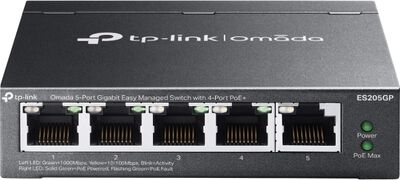 Omada ギガビットポート×5 イージーマネージドスイッチ(PoE+ポート×4搭載) ES205GP(UN)