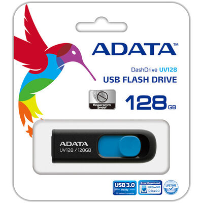 USBフラッシュメモリ UV128シリーズ 128GB ブラック/ブルー USB3.2対応 AUV128-128G-RBE