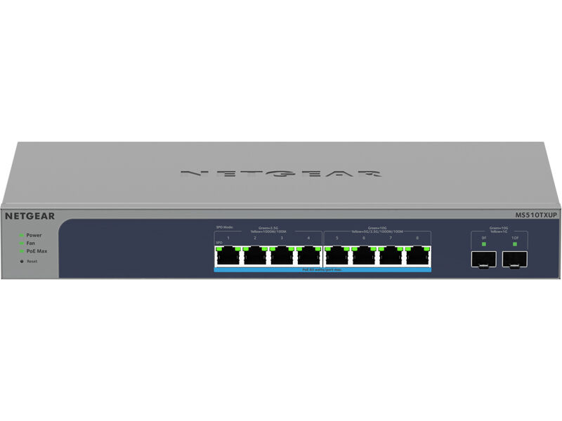 Ultra60 PoE++対応 (295W) マルチギガ8ポート SFP+ 2スロット スマートスイッチ MS510TXUP-100AJS