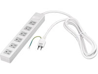 3ピン式電源タップ マグネット＆2重構造 6個口/2.5m ホワイト BTWMTJ3625WH