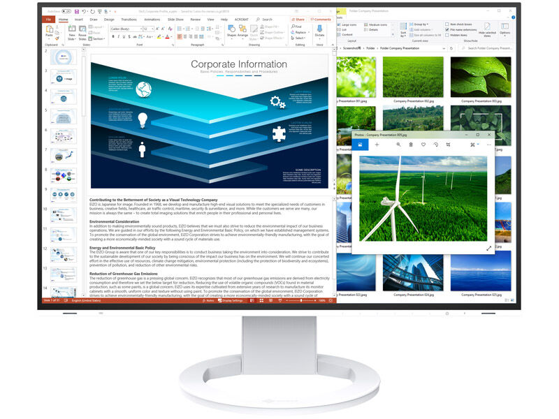 液晶ディスプレイ 24.1型/1920×1200/HDMI、DP、USB Type-C/ホワイト/スピーカー EV2485-WT