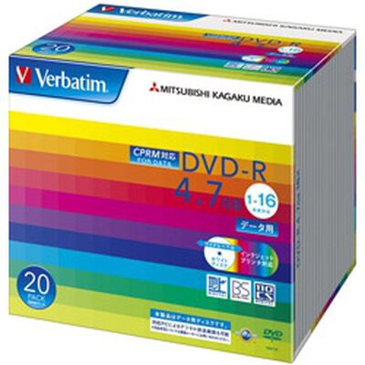 DVD-R 4.7GB CPRM PCデータ用 16倍速対応 20枚スリムケース入り ワイド印刷可能 DHR47JDP20V1