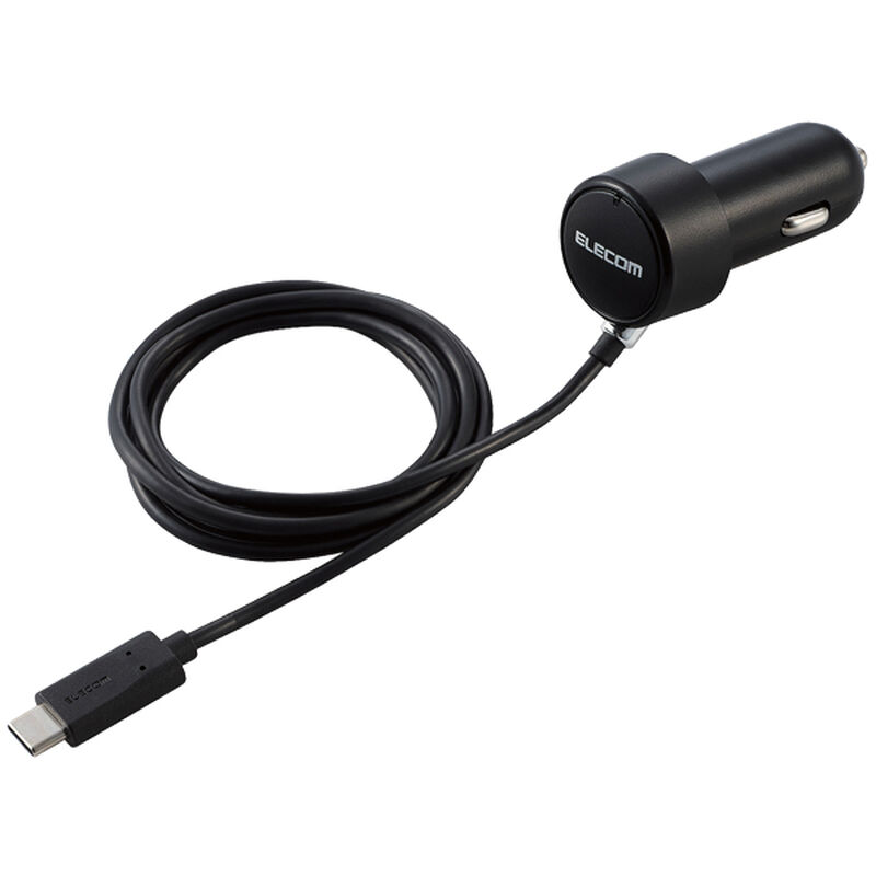 カーチャージャー/Type-C/USB-C/ストレートタイプ/1.5m/3.0A/インジケーター搭載/ブラック MPA-CCC07BK
