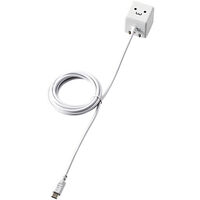 スマートフォン用AC充電器/CUBE/1A出力/ケーブル一体/microB/1.5m/ホワイト/FACE MPA-ACMAC155WF