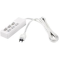 2ピン式電源タップ 3個口タイプ 雷サージ防止/個別スイッチ付 2m ホワイト BSTAPSW2320WH