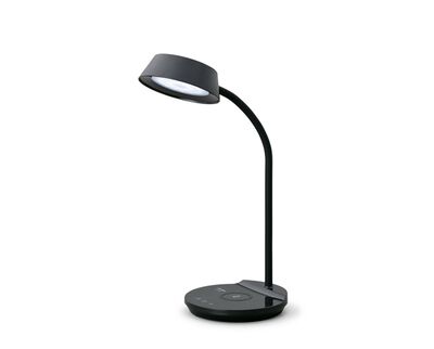 LEDデスクライト Qi充電シリーズ 平置きタイプ 調光・調色 ブラック LDL-QFDL-B