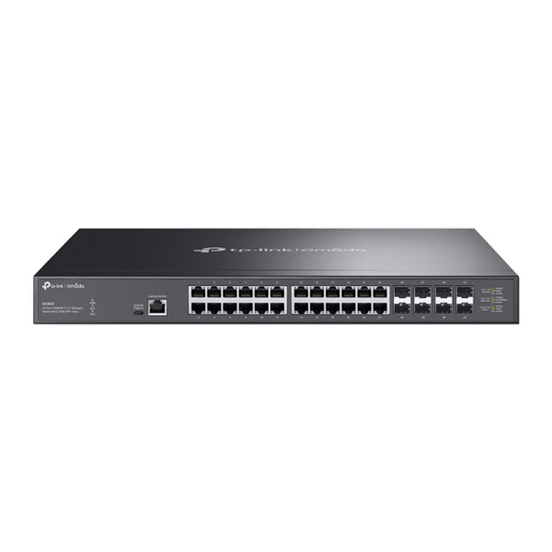 Omada 10GBASE-Tポート×24 L2+マネージドスイッチ（10GE SFP+スロット×8搭載） SX3832(un)