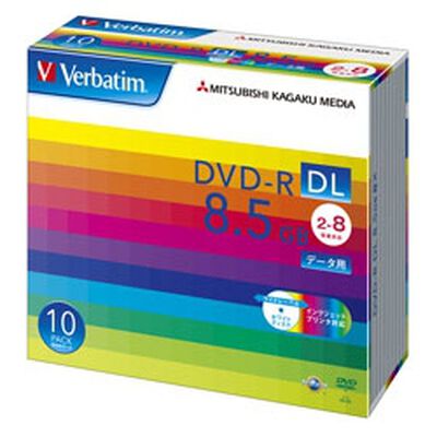 DVD-R DL 8.5GB PCデータ用 8倍速対応 10枚スリムケース入り ワイド印刷可能