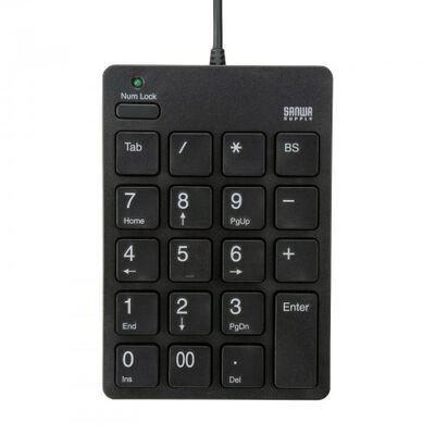 USBテンキー(Type-Cコネクタ・USB2.0ハブ付き) NT-18CUHBK