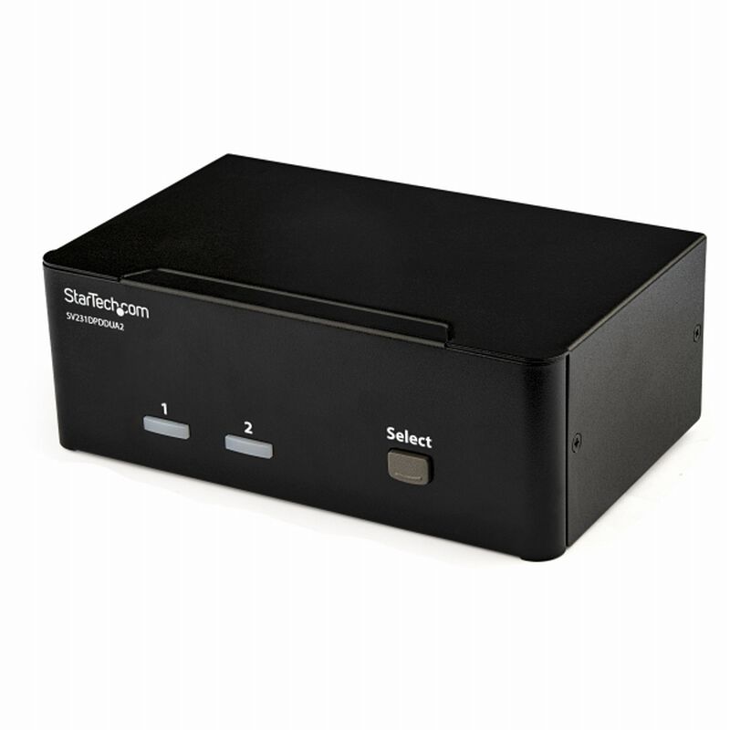 2ポートDPデュアルモニター対応KVMスイッチ 4K/60Hz対応 3.5mmオーディオ(スピーカー&マイク)対応 2ポートUSBハブ SV231DPDDUA2