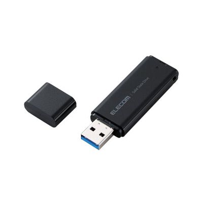 外付けSSD/ポータブル/USB 5Gbps/USB3.2(Gen1)/小型/キャップ式/250GB/ブラック ESD-EMC0250GBK