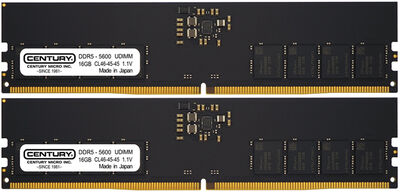 デスクトップ用 PC5-44800/DDR5-5600 288pin Unbuffered_Non-ECC_DIMM 1Rank 1.1v 32GB kit（16GB×2枚） 日本製 CB16GX2-D5U5600H