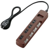 雷ガードタップ/Color Style/個別スイッチ/2P/4個口/1m/ブラウン T-BR02-2410BR