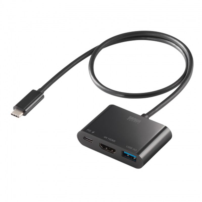 USB Type C-HDMI変換アダプタ（4K/PD対応/USBハブ付き） AD-ALCPHDPD02