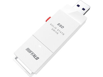 PC対応 USB3.2(Gen2) TV録画 スティック型SSD 500GB ホワイト Type-C付属 SSD-SCT500U3-WA
