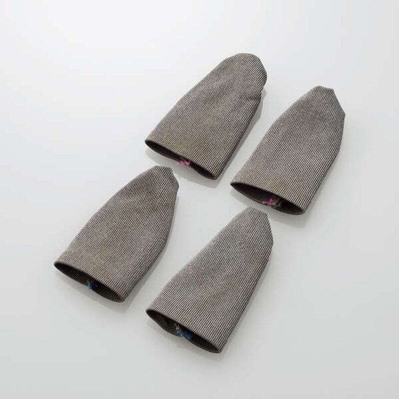 スマホ用ゲームアクセサリ/フィンガーキャップ/FIT/銀繊維/フリーサイズ/4個入り/シルバー P-GMFF03F4SV