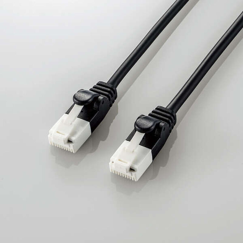 やわらかLANケーブル/CAT6A/爪折れ防止/2.0m/ブラック LD-GPAYT/BK20