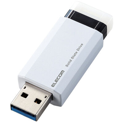 外付けSSD/ノック式/USB3.2(Gen2)対応/250GB/ホワイト ESD-EPK0250GWH