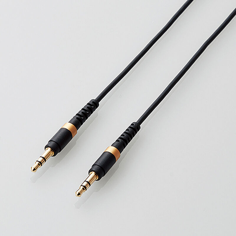 AUXケーブル/φ3.5オス-φ3.5オス/高耐久/スリム/1.0m/ブラック AX-35MS10BK