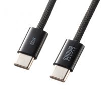 USB Type-Cシリコンメッシュケーブル（PD60W・ブラック・1m） KU-CCP60SM10BK