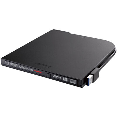 Ultra HD Blu-ray対応 USB3.0用ポータブルブルーレイドライブ スリムタイプ USB Type-C変換ケーブル付属 ブラック BRUHD-PU3-BK