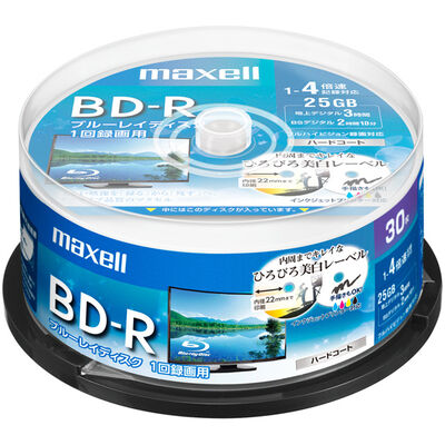 録画用 BD-R 標準130分 4倍速 ワイドプリンタブルホワイト 30枚スピンドルケース BRV25WPE.30SP