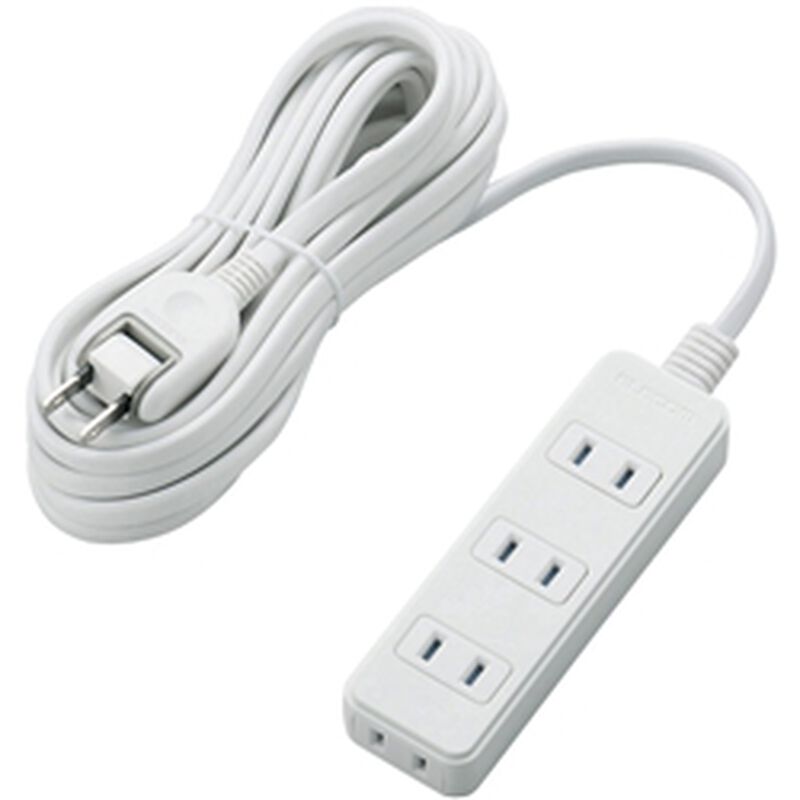 ほこりシャッター付き電源タップ/4個口/5m/ホワイト T-ST02-22450WH