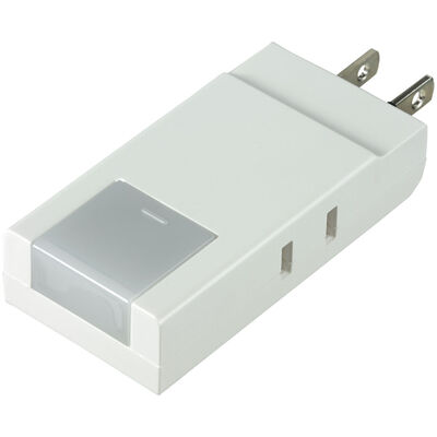 コンパクトタップ 2個口 ライト付 ホワイト A-CT002LED(W)