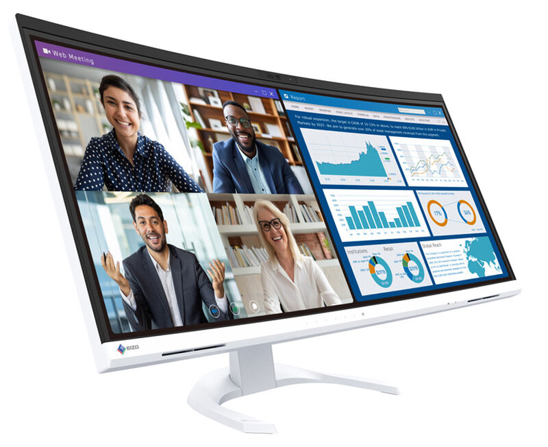 液晶ディスプレイ 34.1型/3440×1440/HDMI×2、DisplayPort、USB Type-C/ホワイト/スピーカー：あり EV3450XC-WT