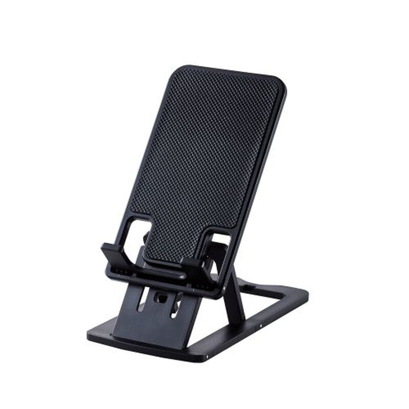 スマートフォン用スタンド/コンパクト/薄型/軽量/高さ調節可能/ブラック P-DSCHCMPBK