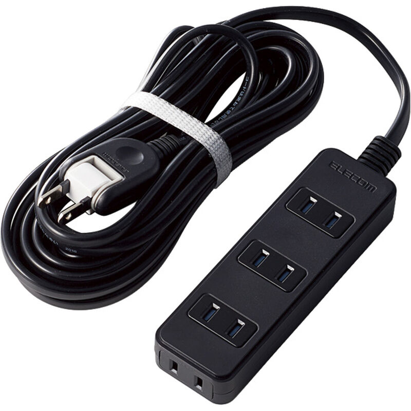 AVシャッタータップ/4個口/5m/ブラック AVT-ST02-2450BK
