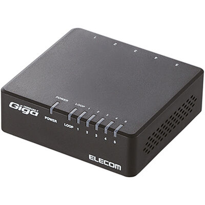 Giga対応スイッチングHub/5ポート/プラスチック筐体/磁石付き/電源外付/ブラック EHC-G05PA-JB-K