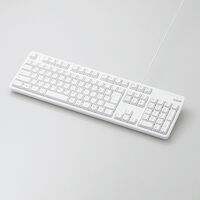 有線キーボード/メンブレン式/フルサイズ/ホワイト TK-FCM104WH