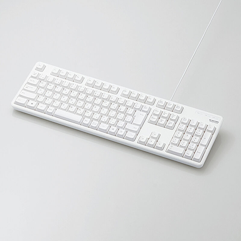 有線キーボード/メンブレン式/フルサイズ/ホワイト TK-FCM104WH