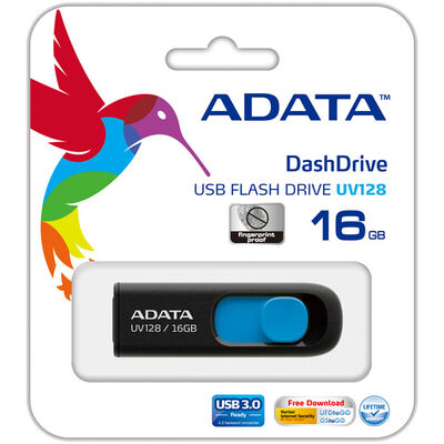 USBフラッシュメモリ UV128シリーズ 16GB ブラック/ブルー USB3.2対応 AUV128-16G-RBE