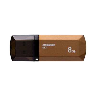 USB2.0 キャップ式フラッシュメモリ UKT 8GB シャンパンゴールド AD-UKTSG8G-U2
