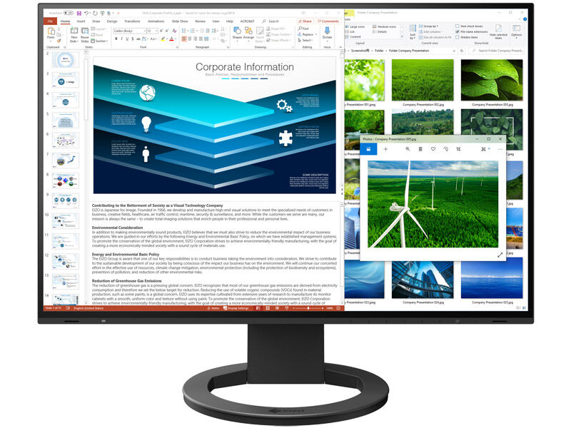 液晶ディスプレイ 24.1型/1920×1200/HDMI、DP、USB Type-C/ブラック/スピーカー EV2485-BK